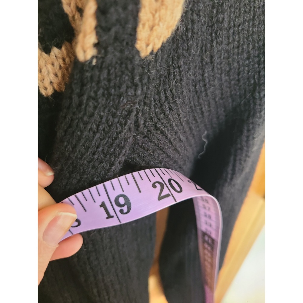 Madewell Wool Blend Fair‎ Isle Scandinavian Sweater MEDIUM Scandi Black Tan M - Picture 6 of 7